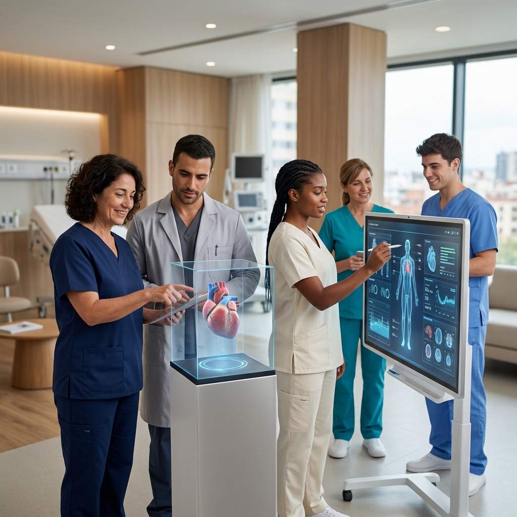 Equipo médico usando tecnología